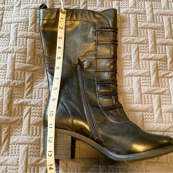 Miz Mooz Normandy Mid Calf Black Leather Riding Boot - Picture 9 of 16